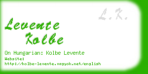 levente kolbe business card